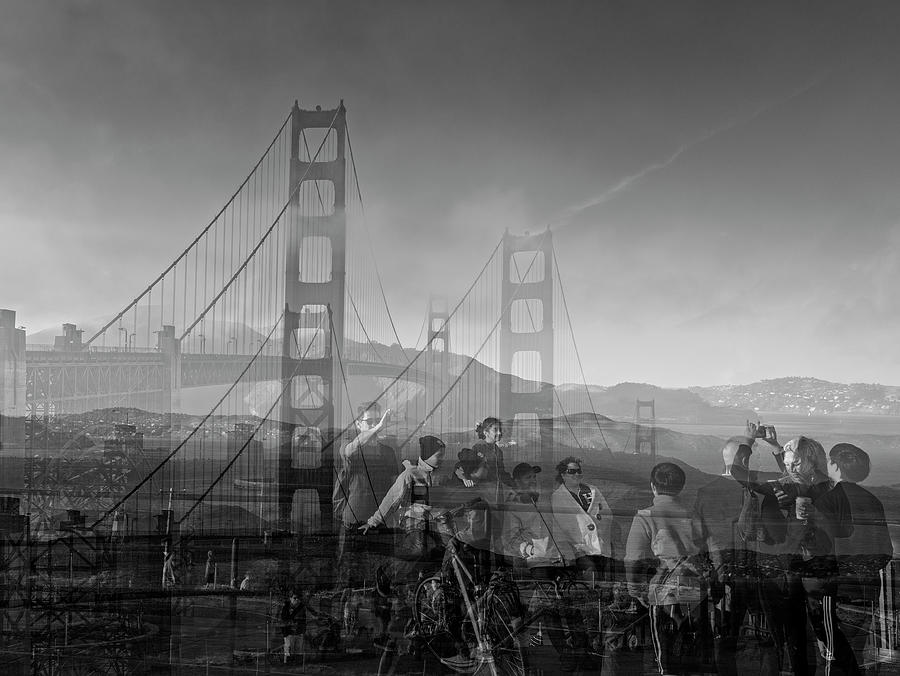 Golden Gate Bridge Photograph - The Tourists - Golden Gate by Shankar Adiseshan