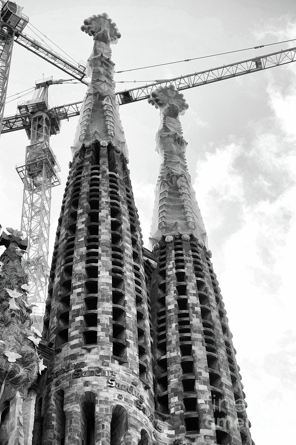 The Tower Construction La Sagrada Familia  Photograph by Chuck Kuhn