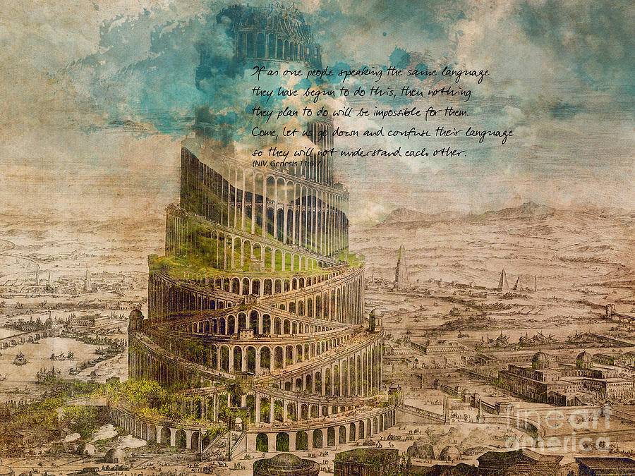Genesis Digital Art - The Tower of Babel by Justyna Jaszke JBJart