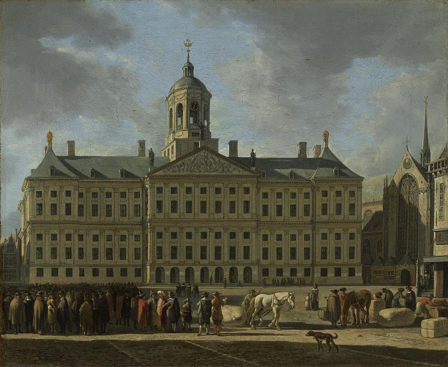 The Town Hall on Dam Square, 1672 Painting by Vincent Monozlay