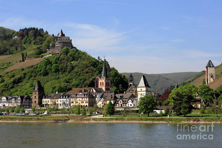 The town of Bacharach and Stahleck Castle Germany Photograph by Louise Heusinkveld