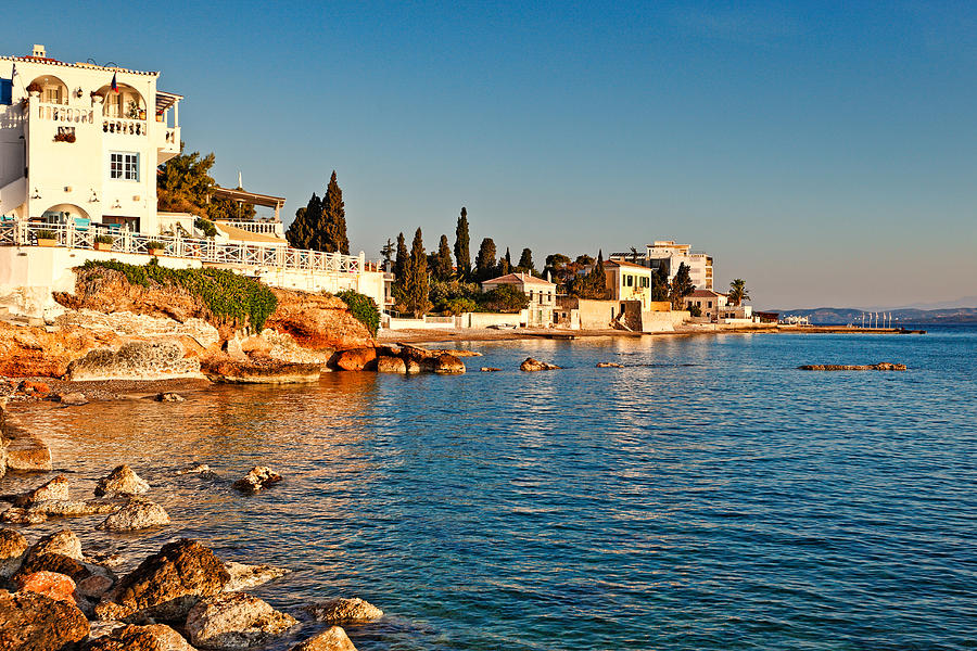 Greek Photograph - The town of Spetses island - Greece by Constantinos Iliopoulos