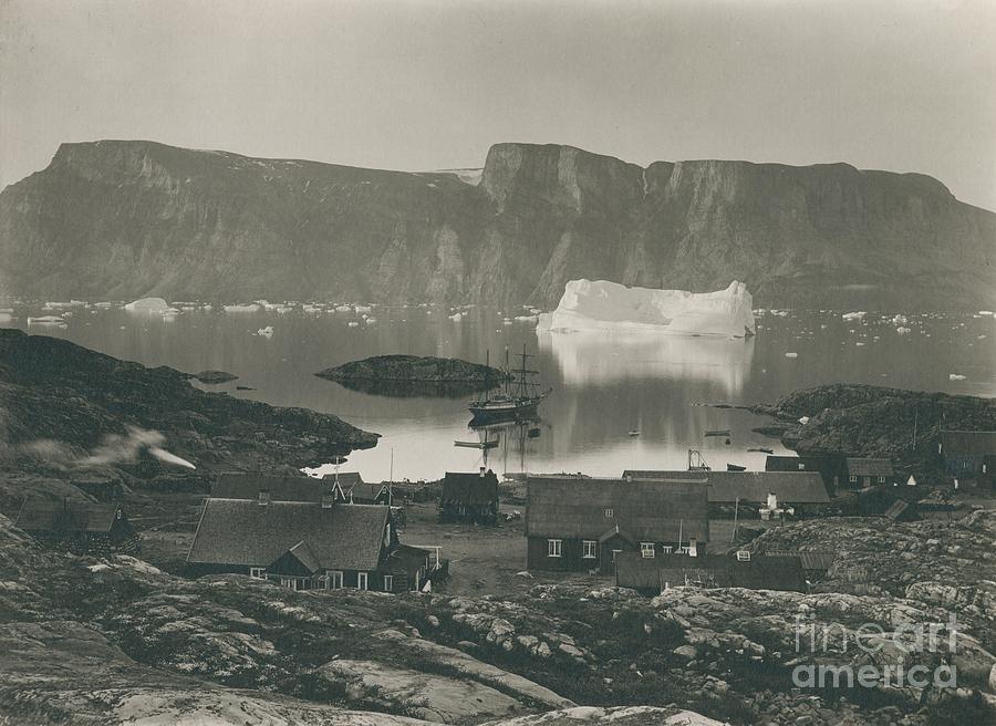 The town Uummannaq seen Painting by MotionAge Designs