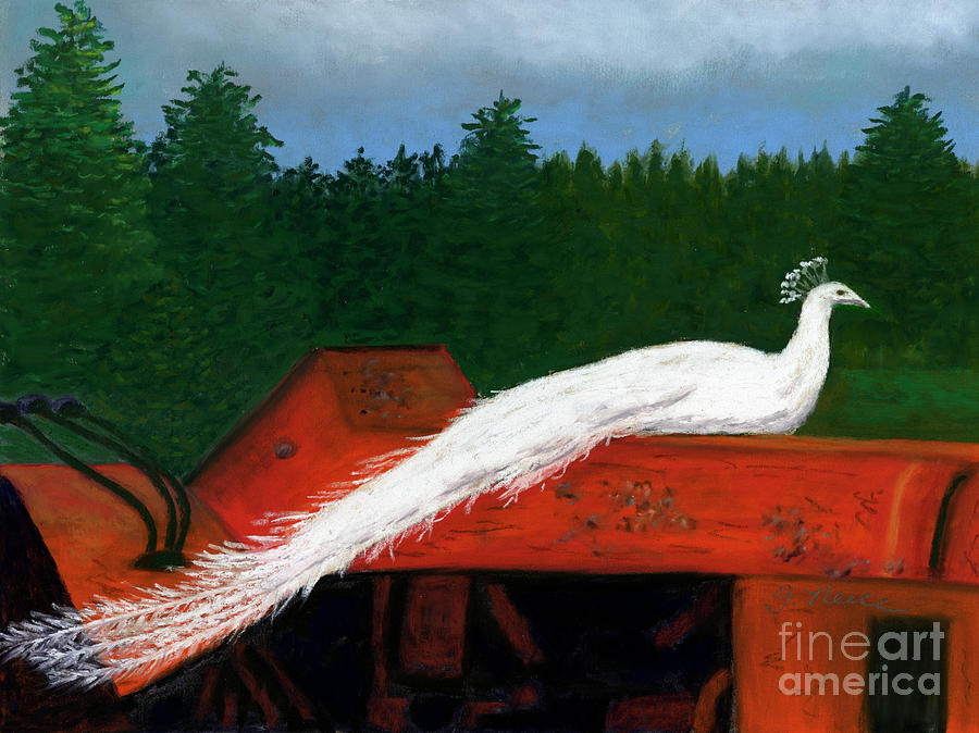 The Tractor Peacock  Painting by Ginny Neece