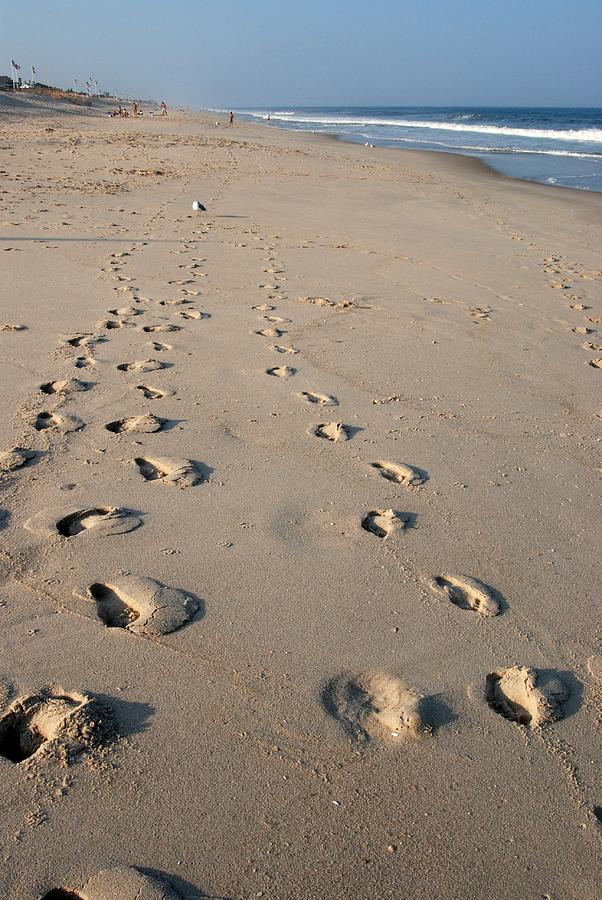 The Trails Of Footprints - Jersey Shore Photograph by Angie Tirado
