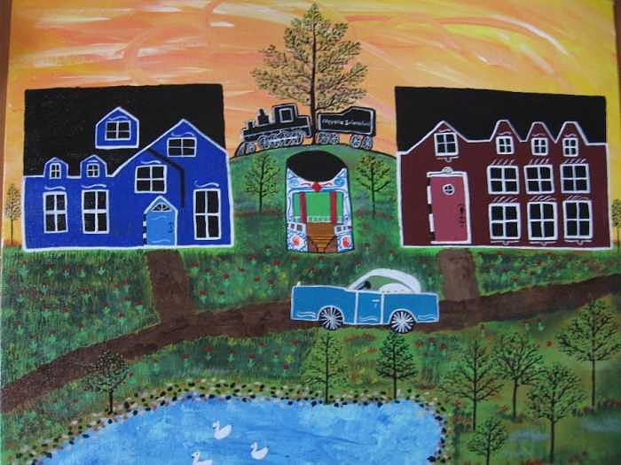 Train Painting - The Train at Galakendras Elm by Mike Filippello Train Painting - The Train at Galakendras Elm by Mike Filippello