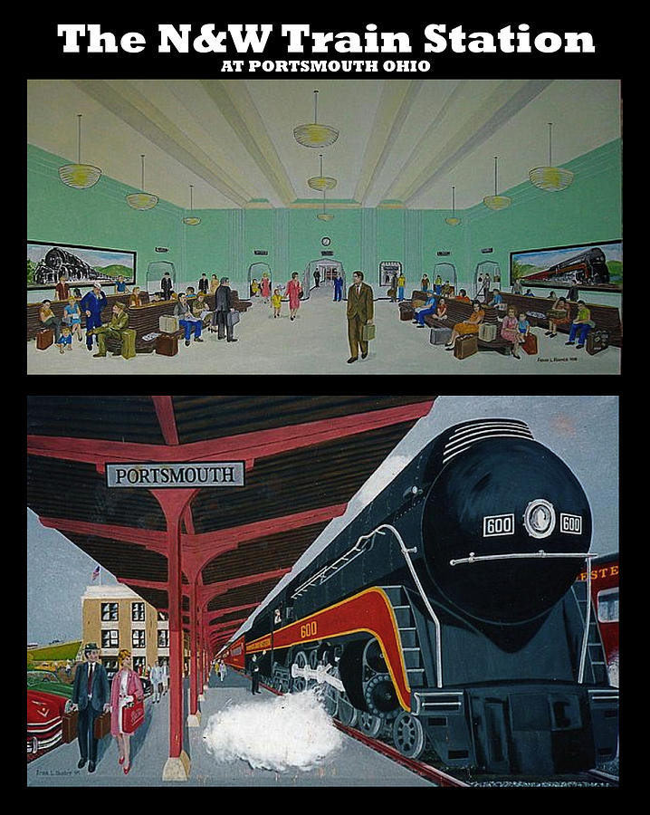 The Train Station at Portsmouth Ohio Painting by Frank Hunter
