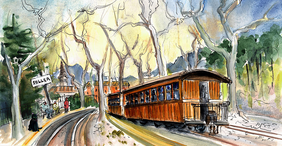 The Train Station In Soller In Majorca Painting by Miki De Goodaboom
