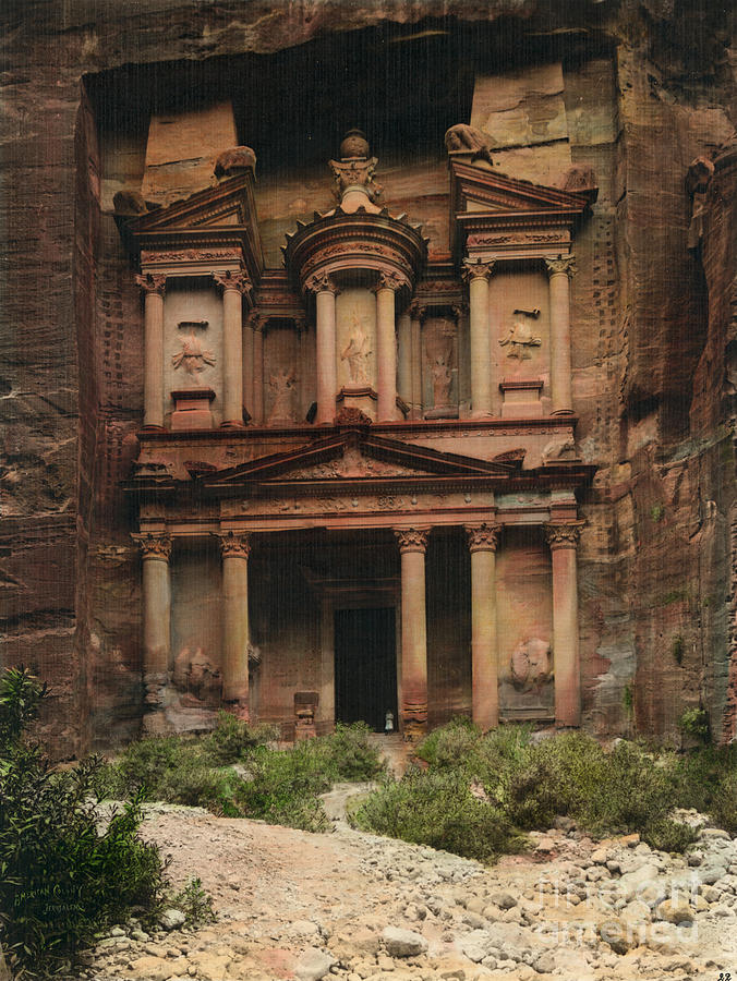 The Treasury Painting - The Treasury Petra by Celestial Images