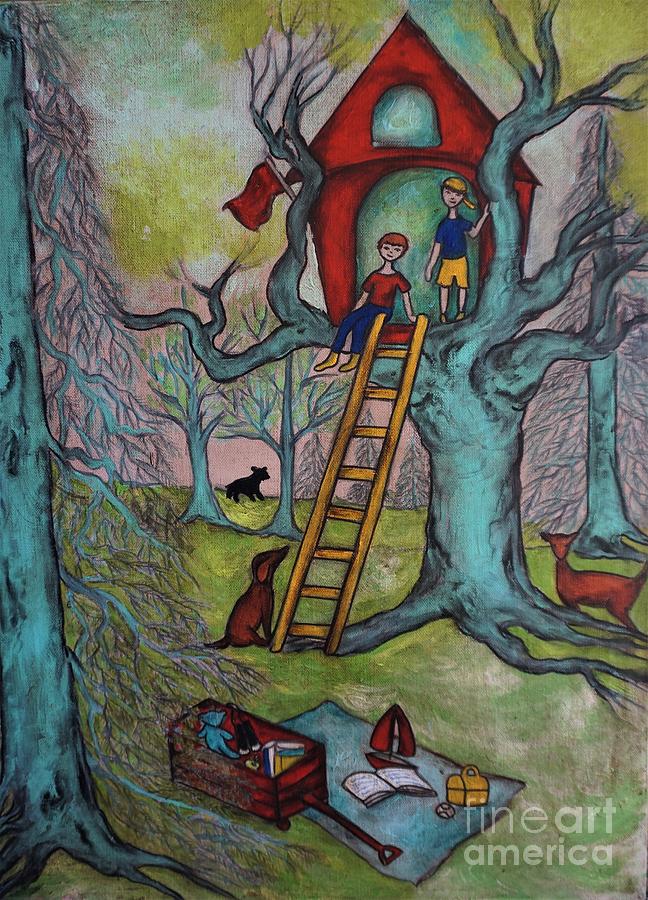 Deer Painting - The Tree House by Chris Jeanguenat
