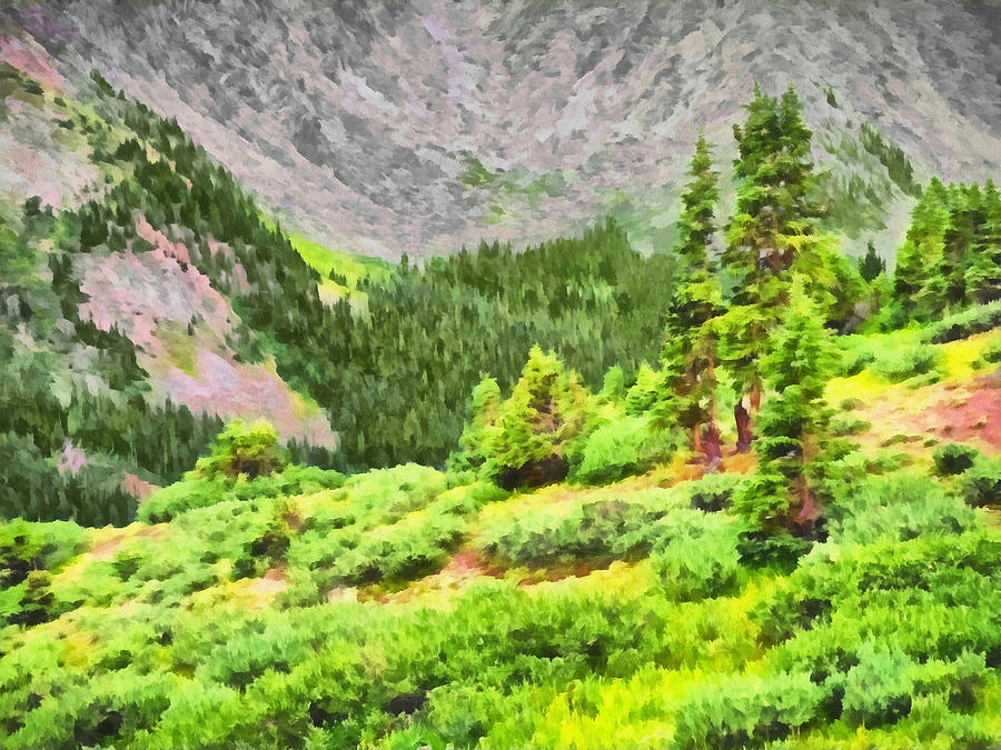 The Tree Line Near Loveland Pass In Colorado Digital Art by Digital Photographic Arts