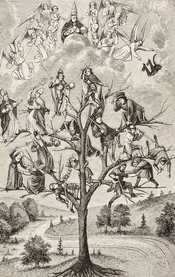 The Tree Of Battles. Allegorical Drawing by Vintage Design Pics - Fine ...