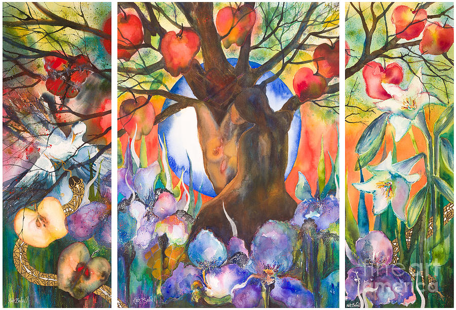 Apple Painting - The Tree of Life by Kate Bedell