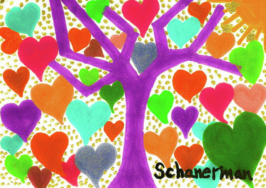 The Tree of Love Drawing by Susan Schanerman
