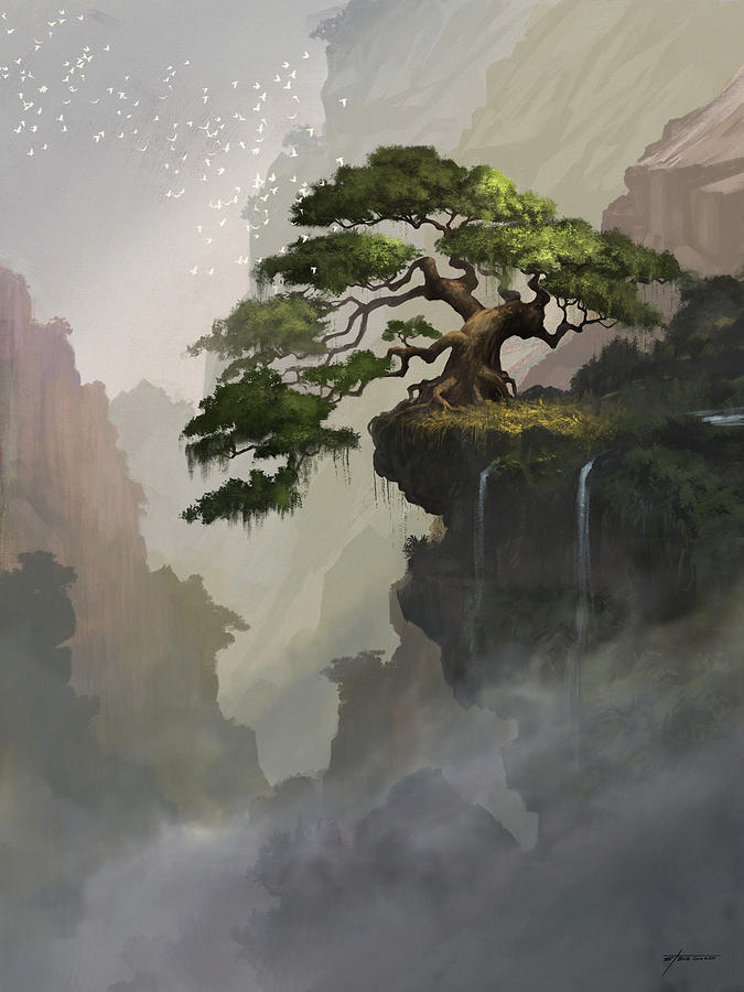 Asian Digital Art - The Tree by Steve Goad