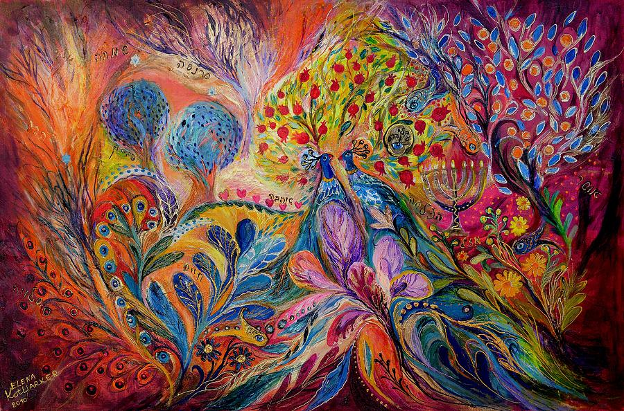 Abstract Painting - The Trees of Eden by Elena Kotliarker