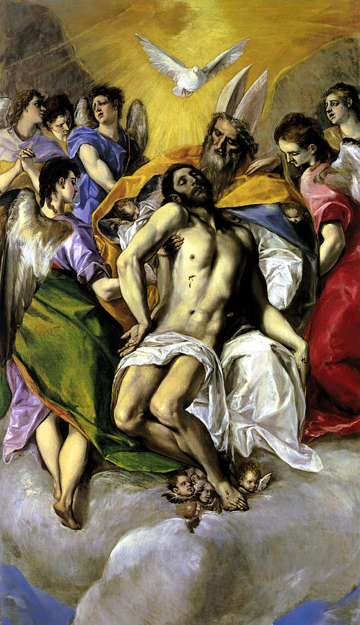 El Greco Painting - The Trinity by El Greco