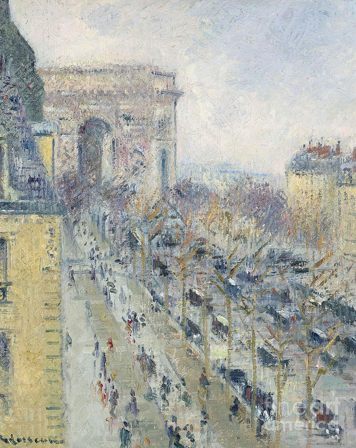 Impressionism Painting - The Triumph Arch and Friedland Avenue by MotionAge Designs