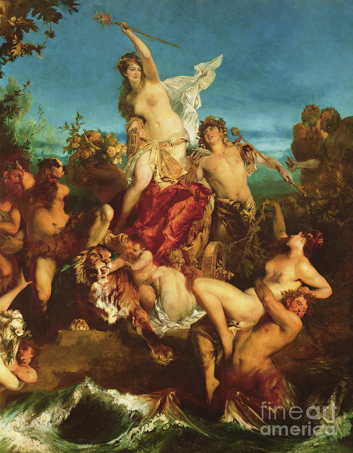 Hans Makart Painting - The Triumph of Ariadne by Hans Makart