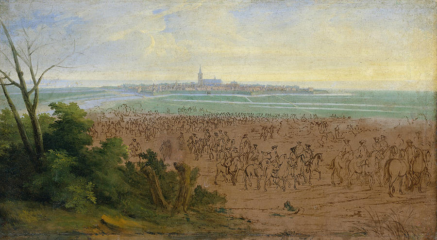 The Troops of Louis XIV before Naarden, 20 July 1672 Painting by Adam-Francois van der Meulen