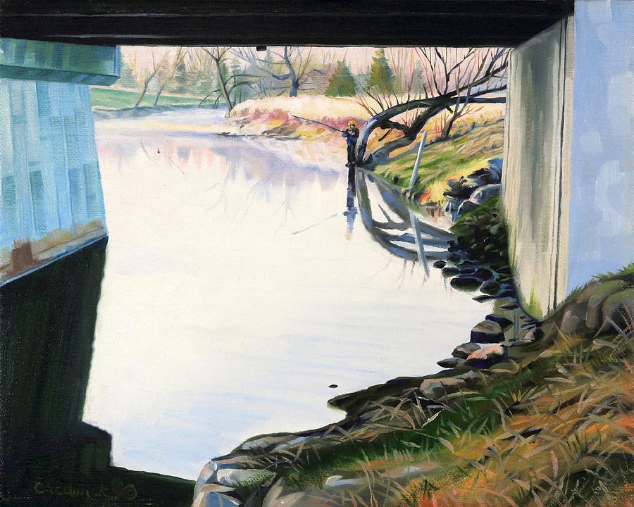 Spring Painting - The Trout Pool by Phil Chadwick