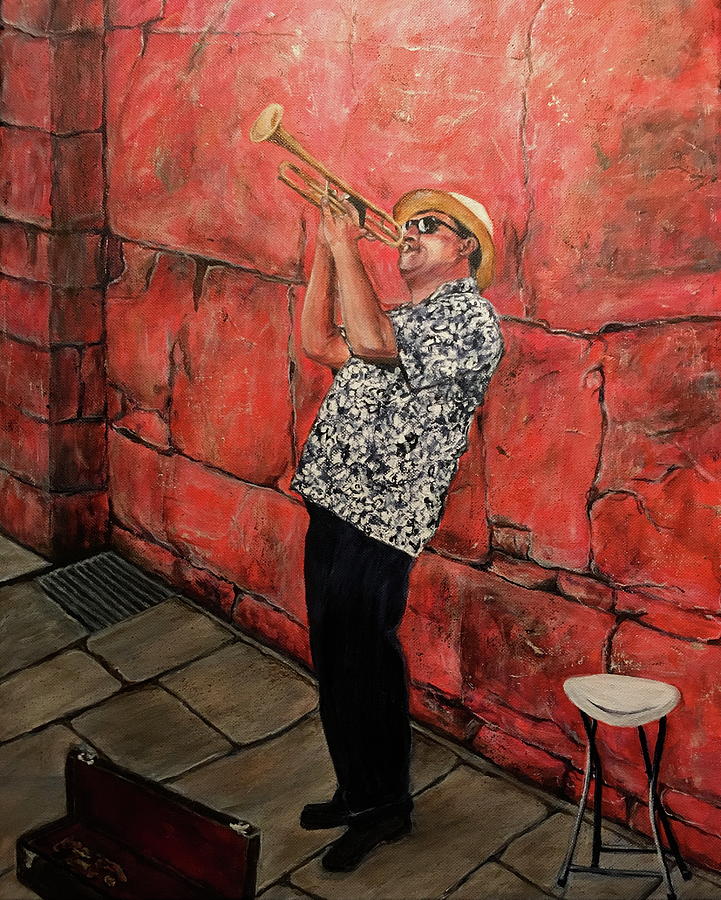The Trumpet Man Painting by Bonnie Peacher