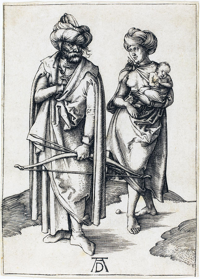 The Turkish Family Drawing by Albrecht Durer