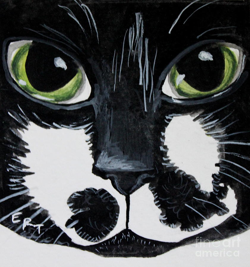 The Tuxedo Cat Painting by Elizabeth Robinette Tyndall