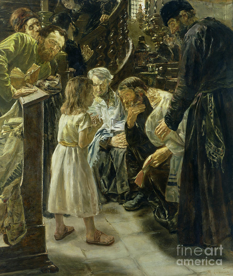 Jesus Christ Painting - The Twelve Year Old Jesus in the Temple by Max Liebermann