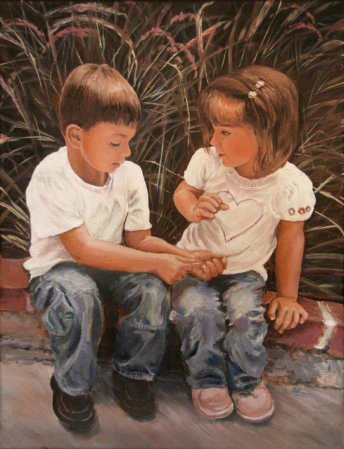 The Twins Painting by Alan Schwartz
