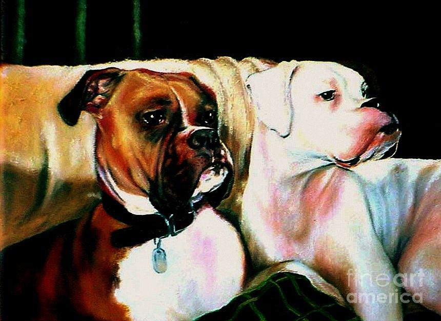 Two Dogs Painting by Georgia Doyle