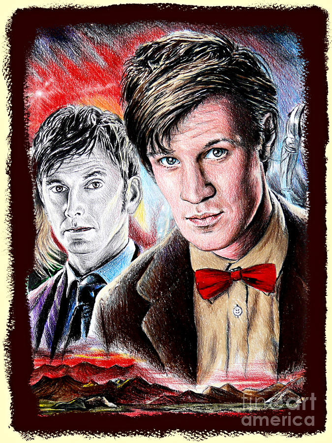 David Tennant Drawing - The Two Doctors by Andrew Read