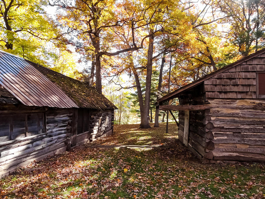 The Two Log Cabins Upper City Park Iowa City IA Photograph ...