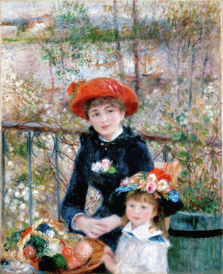 The Two Sisters On the Terrace Painting by Pierre-Auguste Renoir