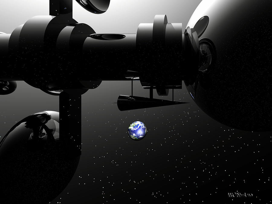 Science Fiction Digital Art - The United Earth Federation Starship Carl Sagan 2 by Walter Neal