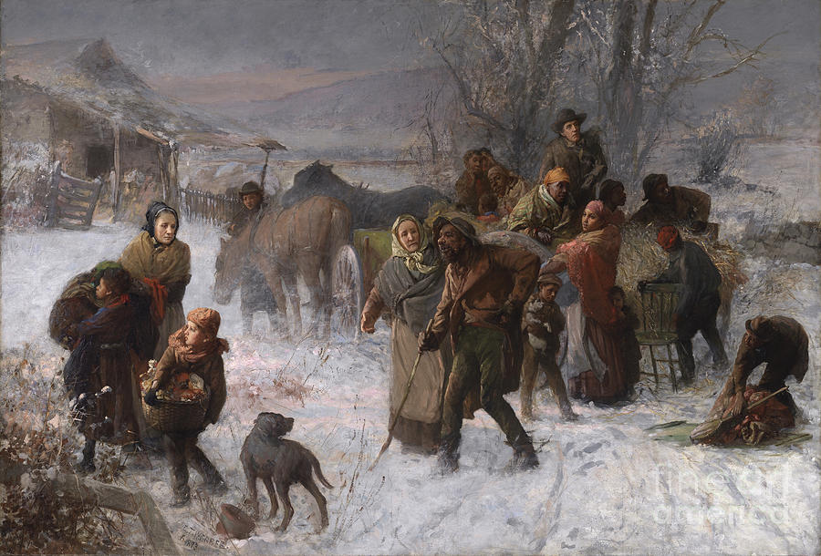 Winter Painting - The Underground Railroad by Charles T Webber