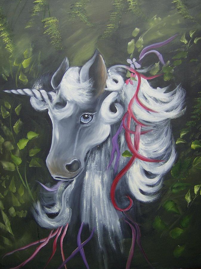The Unicorn Painting by Debra Campbell