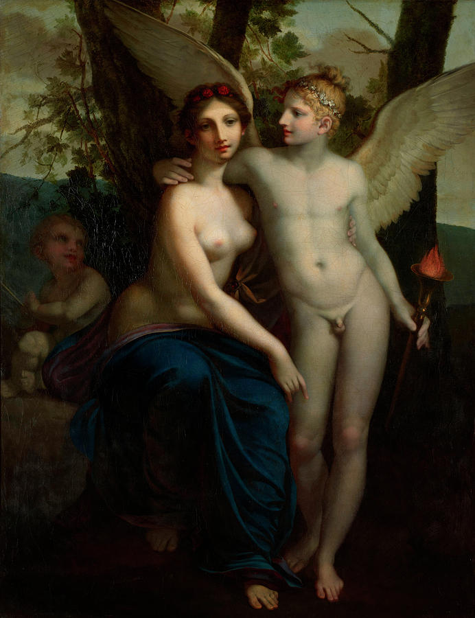 Christmas Painting - The Union of Love and Friendship by Pierre Paul Prudhon