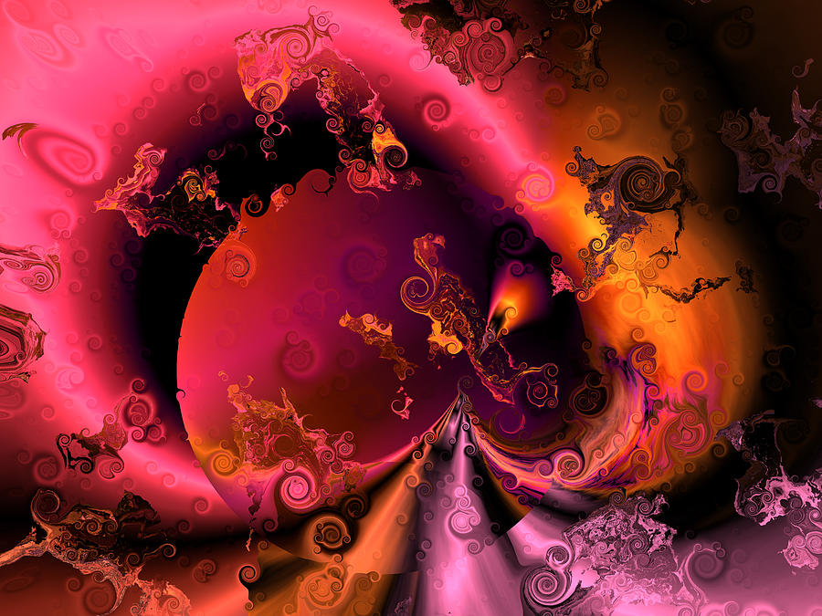 Abstract Digital Art - The union of purple and pink by Claude McCoy