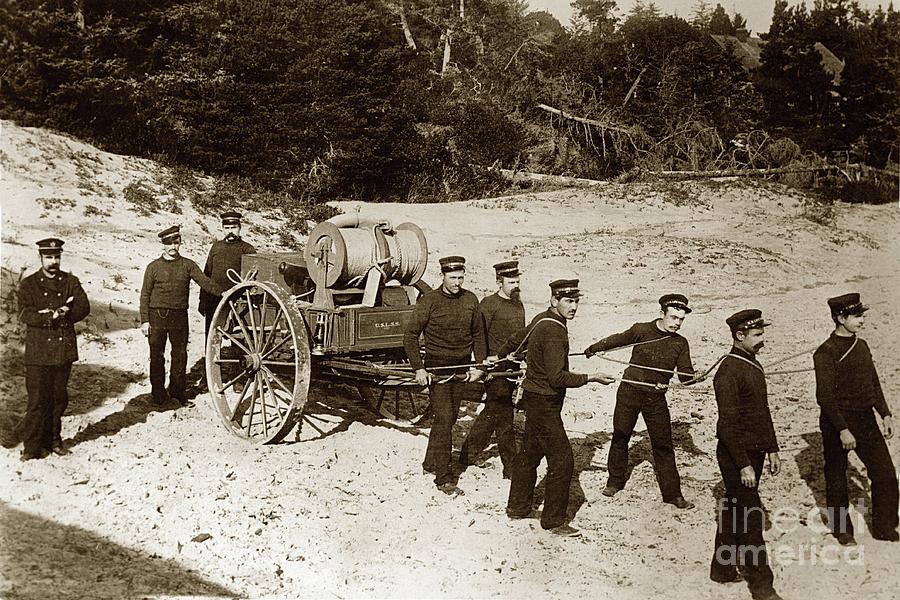 United States Photograph - The United States Life-Saving Service beach hand-cart circa 1890 by Monterey County Historical Society