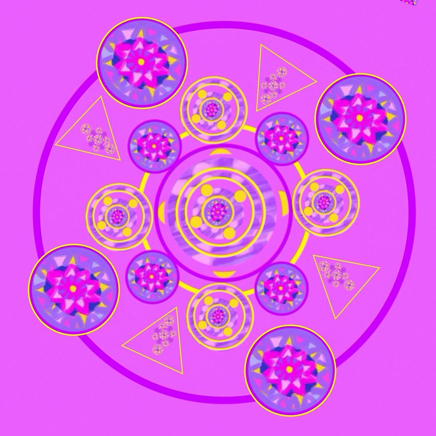 The Universal Spin of Violet Digital Art by Joan Ellen Gandy