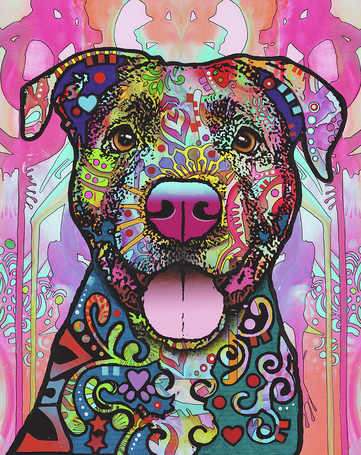 The Unmistakable Pit Bull Painting by Dean Russo Art