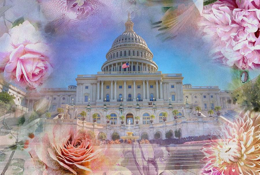 The Us Capitol Building At Spring Photograph
