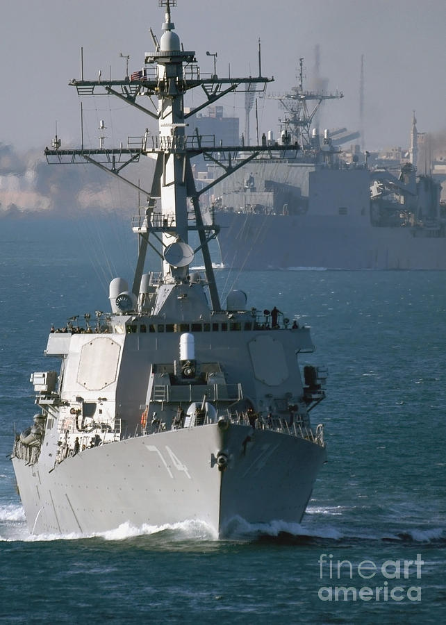 Color Image Photograph - The U.s. Guided Missile Destroyer Uss by Stocktrek Images
