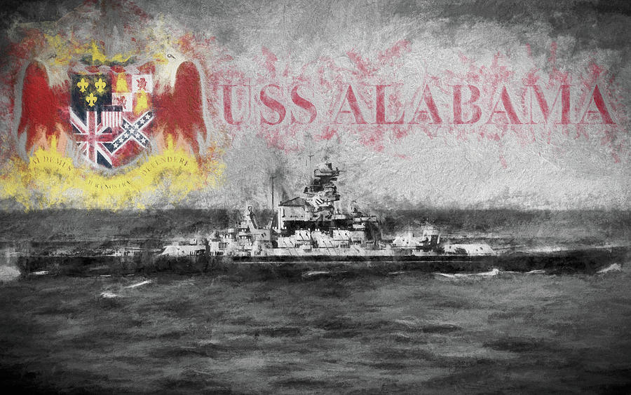 The USS Alabama Digital Art by JC Findley