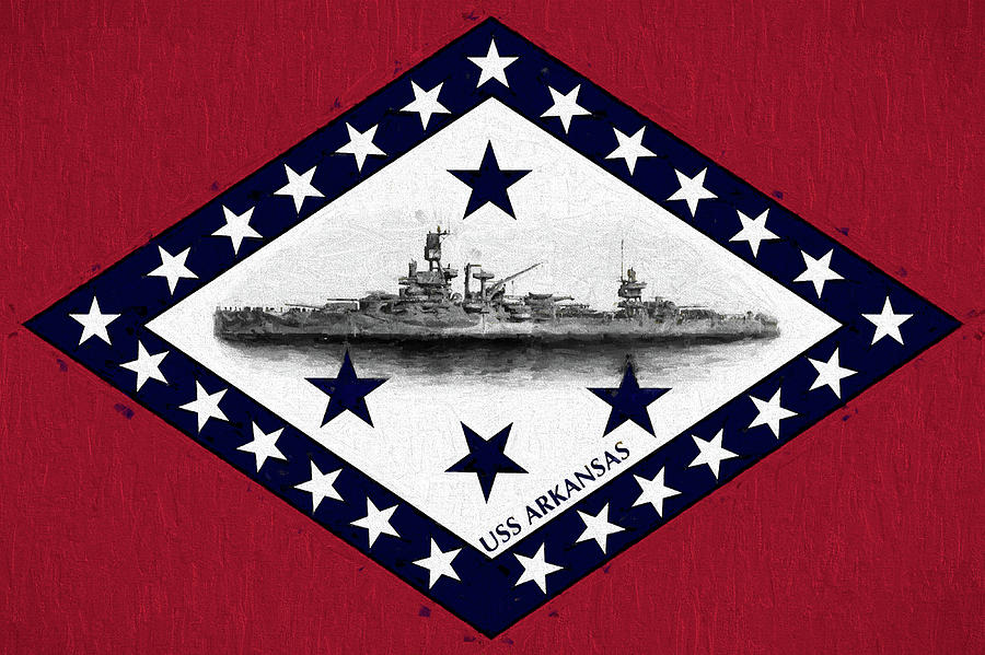 Flagship Digital Art - The USS Arkansas by JC Findley