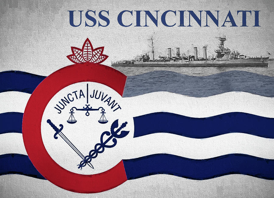 The USS Cincinnati Digital Art by JC Findley