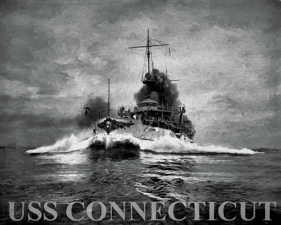 Uss Connecticut Digital Art - The USS Connecticut by JC Findley