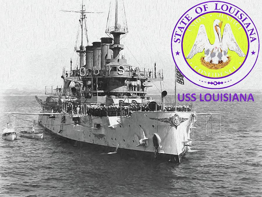 The USS Louisiana Digital Art by JC Findley