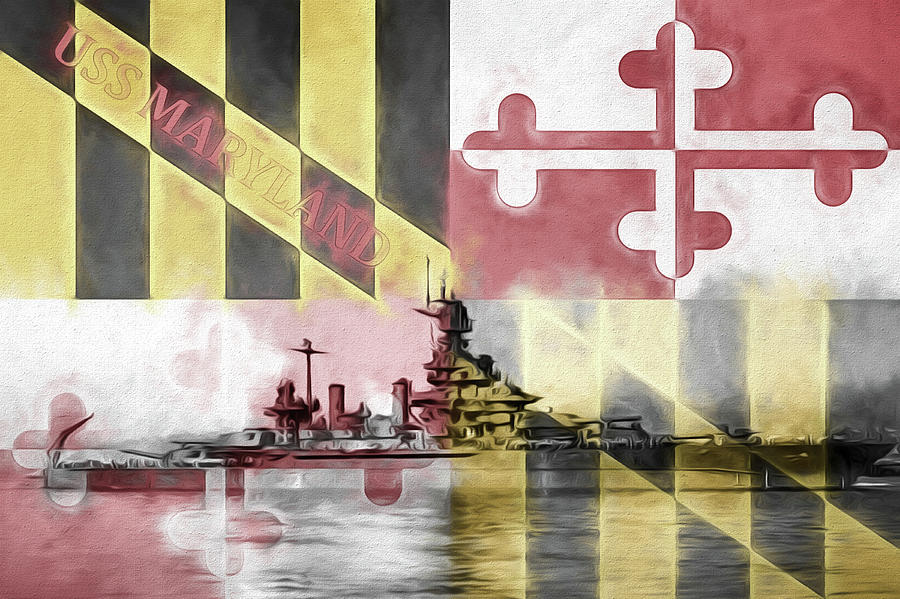 The USS Maryland Digital Art by JC Findley